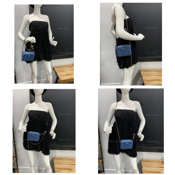 Authentic CHANEL Denim Pearl Crush Camera Bag - Picture 15 of 16